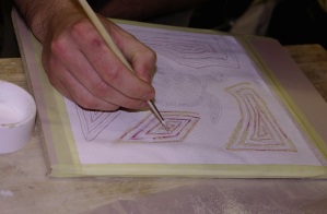 pittura materico tridimensionale stratificare il disegno
